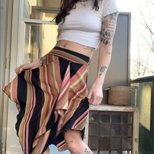 Vintage Asymmetrical Bandanna Midi Skirt